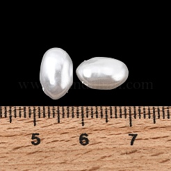 ABSプラスチックパール調ビーズ  オーバル  ホワイト  10x7x5mm  穴：1mm  約980個/500g&nbsp;PL-CBA8DB3-12