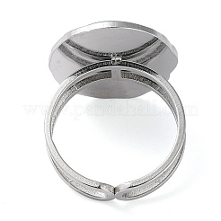 Non-Tarnish 304 Stainless Steel Open Cuff Ring Components&nbsp;STAS-Q308-05P