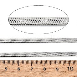 304ステンレススチールスネークチェーン  ハンダ付け  ステンレス鋼色  4x1mm&nbsp;CHS-M009-05P-03