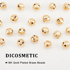 真鍮ビーズ  ニッケルフリー  ラウンド  18KGP本金メッキ  11x11.5mm  穴：1.8mm  20個/箱&nbsp;KK-DC0002-47
