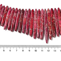 ナチュラルインペリアルジャスパービーズ連売り  染め  弾丸  クリムゾン  19.5~58x5~6x5~6mm  穴：1.4mm  約86個/連  16.93''（43センチメートル）&nbsp;G-Q171-C01-C01-02