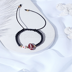 1Pc Sport Theme Acylic & Alloy Braided Bead Bracelets&nbsp;BJEW-LP0003-23C