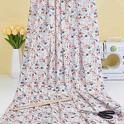 衣類や工芸品用の花柄プリントコットン生地  ダークオレンジ  1000x1500mm&nbsp;DIY-WH0622-781E