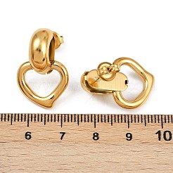304 Stainless Steel Heart Dangle Stud Earrings&nbsp;EJEW-K268-29G