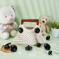 4 種類のクラフトプラスチック＆樹脂ドールアイ  安全の目  半円  ブラック  30~59mm&nbsp;DOLL-PH0001-50