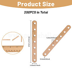 鉄製スペーサーバー200個  長方形  ライトゴールド  30.5x3.5x0.5mm  穴：1.2mm  200個/セット&nbsp;FIND-CA0009-73LG