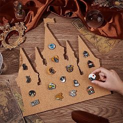 Castle Shaped MDF & Cork Wall Mounted Brooch Organizer Display Boards with Iron Hooks&nbsp;AJEW-WH0609-123B