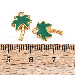 304ステンレススチールチャーム  エナメル  ゴールドカラー  ツリー  14x9.5x2.5mm  穴：1.5mm&nbsp;STAS-C160-04E-G