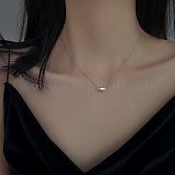 女性用ビーン925スターリングシルバーペンダントネックレス  ロジウムメッキ  プラチナ  15.75インチ（40cm）&nbsp;FS-WGEDBD6-01