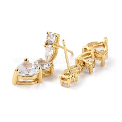 Heart Clear Cubic Zirconia Drop Earring&nbsp;EJEW-C002-06G-RS