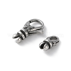 316ステンレススチール製ロブスタークロウ留め金セット  アンティークシルバー  17x10.5x4.5mm&nbsp;STAS-D303-10AS-02