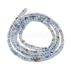 天然石アクアマリンビーズ連売り  多面カットラウンド  2mm  穴：0.5mm  約175~233個/連  15.16''~15.35''（38.5~39センチメートル）&nbsp;G-RM2025-A17-2mm