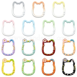 10Pcs Spray Painted Alloy Spring Gate Rings&nbsp;FIND-YW0010-54