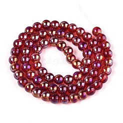 Electroplate Transparent Glass Beads Strands&nbsp;GLAA-T032-T6mm-AB20