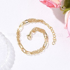 Brass Rolo Chains & Paperclip Chains Bracelets for Women&nbsp;BJEW-JB12779