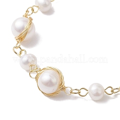 Natural Cultured Freshwater Pearl Beads Link Bracelets for Women&nbsp;BJEW-JB10190