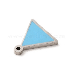 304ステンレススチールエナメルチャーム  トライアングルチャーム  ステンレス鋼色  ミックスカラー  11.4x11x1.4mm  穴：1mm&nbsp;STAS-A078-08P