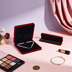 1Pc Rectangle Velvet Jewelry Necklace Boxes and 1Pc Square Jewelry Set Packing Boxes&nbsp;VBOX-PH0001-04