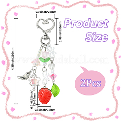 2Pcs Acrylic & Glass Pendant Decorations&nbsp;KEYC-SP0001-31