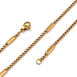 2MM 304 Stainless Steel Column Box Chain Necklaces&nbsp;NJEW-K291-02G