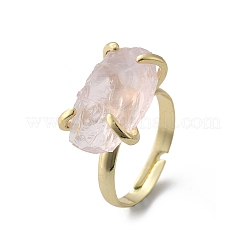 Natural Rose Quartz Finger Rings&nbsp;RJEW-B122-01G-06