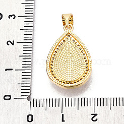 Brass Micro Pave Clear Cubic Zirconia Pendants&nbsp;KK-N268-23G