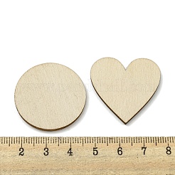 未完成の木製ペンダント100個  ベージュ  2.6~3x2.15~3x0.25cm&nbsp;WOOD-XCP0001-90