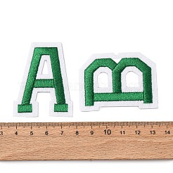 コンピューター刺繍布アイロンパッチ26枚  マスクと衣装のアクセサリー  アップリケ  アルファベット  a～zの文字  グリーン  47.5~51x15~39.5x1.5mm&nbsp;DIY-XCP0003-79