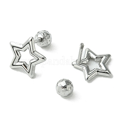 変色しない304ステンレススチール製イヤリング  スター  ステンレス鋼色  12x12.5mm&nbsp;EJEW-Q801-06P