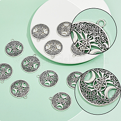 40Pcs Tibetan Style Hollow Alloy Pendants&nbsp;TIBEP-FH0001-29AS