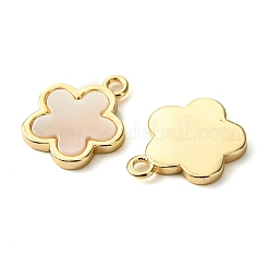 Brass Pave Shell Charms&nbsp;KK-M277-04A-G