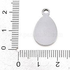 304ステンレススチールペンダントカボションセッティング  ステンレス鋼色  ティアドロップ  20.5x13x2mm  穴：2mm&nbsp;STAS-D264-08B-P