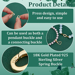 2pcs Sterling Silver Spring Gate Rings&nbsp;STER-PH0002-98B
