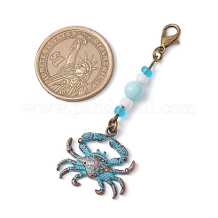 Ocean Theme Alloy Charm & Glass Beads Pendant Decorations&nbsp;HJEW-JM03158-07