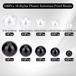 190Pcs 10 Styles Plastic Imitation Pearl Beads&nbsp;KY-SP0001-30