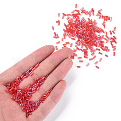 透明色光沢ガラスラッパビーズ  丸い穴  クリムゾン  3~8x2mm  穴：0.7mm  約450g /ポンド&nbsp;SEED-N005-001-A05