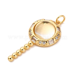 Brass Micro Pave Cubic Zirconia Pendants&nbsp;KK-U076-04G-03