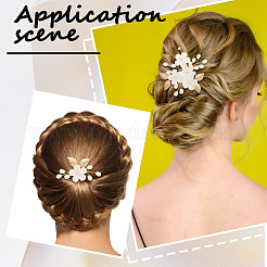 アクリルヘアフォーク  合金のパーツと  ゴールドカラー  85~100x28.5~62x11~11.5mm  1個/スタイル&nbsp;OHAR-WH20005-36G