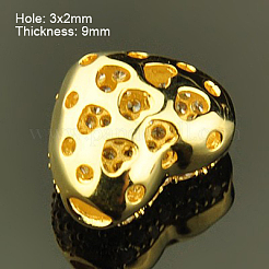 真鍮キュービックジルコニアチャーム  ハート  ゴールドカラー  14x12x9mm  穴：3x2mm&nbsp;ZIRC-D007-1G