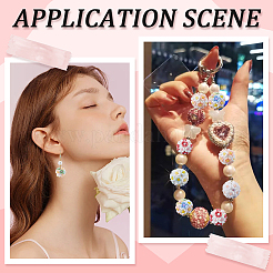 20Pcs 5 Colors Luminous Polymer Clay Rhinestone Flower Beads&nbsp;RESI-SC0005-56