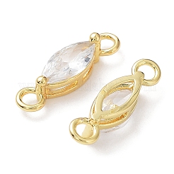 Brass Clear Cubic Zirconia Links Connectors&nbsp;ZIRC-G170-14G-01
