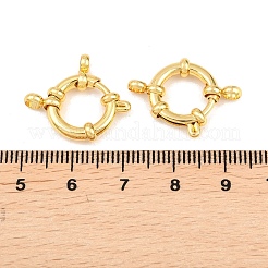 イオンプレーティング（IP）ステンレススチールスプリングリング留め金  18KGP本金メッキ  17x14x4mm  穴：0.5mm＆2.5mm&nbsp;STAS-G347-17B-G