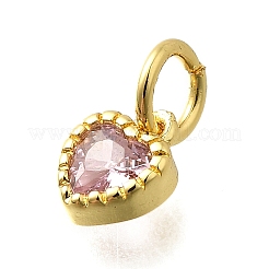 Brass Micro Pave Cubic Zirconia Charms&nbsp;KK-P295-14G-01