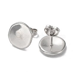 Non-Tarnish 304 Stainless Steel Flat Round Ear Studs for Women&nbsp;EJEW-P234-13P