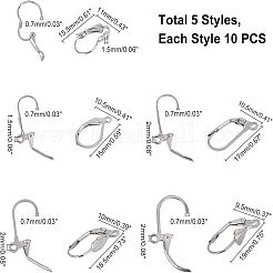 304 Stainless Steel Leverback Earring Findings&nbsp;STAS-UN0004-53P