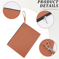 長方形のPUレザー会議ファイルバッグ  ファイルポケット  合金ジッパー付き  シエナ  263x346x2mm&nbsp;AJEW-WH20019-115A