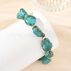 Dyed Natural Magnesite Nuggets Beaded Bracelets for Women&nbsp;BJEW-JB14252