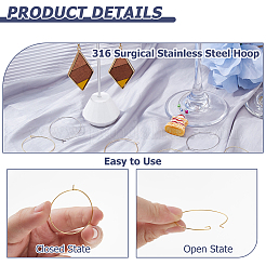 120Pcs 2 Colors 316 Surgical Stainless Steel Hoop Earring Findings&nbsp;STAS-HS0001-25