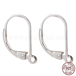 925スターリングシルバーフレンチフックピアスパーツ  スタンプ925個付き  銀  16.5x9x1.5mm  穴：1mm  ピン：0.7mm&nbsp;STER-T002-227S