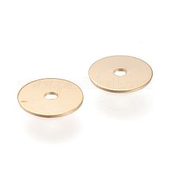 304ステンレススチールスペーサービーズ  フラットラウンド  ゴールドカラー  6x0.2mm  穴：1mm&nbsp;STAS-K195-20G